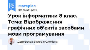 Урок інформатики 8 клас. Тема: Відображення графічних об’єктів засобами мови програмування