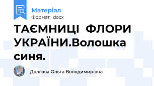 ТАЄМНИЦІ  ФЛОРИ  УКРАЇНИ.Волошка синя.