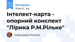 Інтелект-карта - опорний конспект "Лірика Р.М.Рільке"