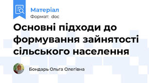 Основні підходи до формування зайнятості сільського населення