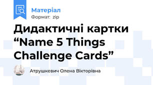 Дидактичні картки “Name 5 Things Challenge Cards”