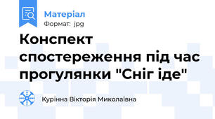 Конспект спостереження під час прогулянки "Сніг іде"