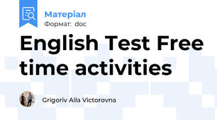 English Test Free time activities