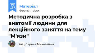 Методична розробка з анатомії людини для лекційного заняття на тему "М'язи"