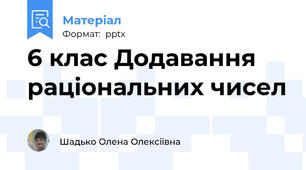 6 клас Додавання  раціональних чисел
