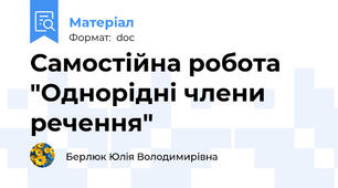 Самостійна робота "Однорідні члени речення"