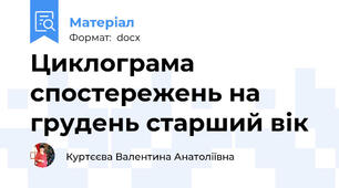 Циклограма спостережень на грудень старший вік