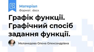 Графік функції. Графічний спосіб задання функції.