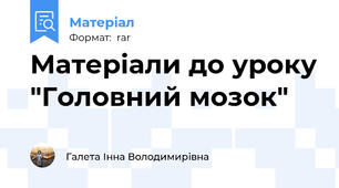 Матеріали до уроку "Головний мозок"