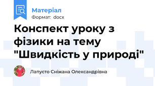 Конспект уроку з фізики на тему "Швидкість у природі"