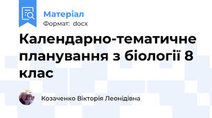 Календарно-тематичне планування з біології 8 клас