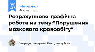 Розрахунково-графічна робота на тему:"Порушення мозкового кровообігу"