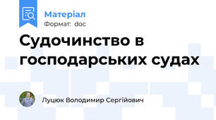 Судочинство в господарських судах