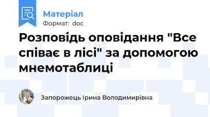 Розповідь оповідання "Все співає в лісі" за допомогою мнемотаблиці