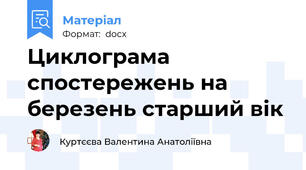 Циклограма спостережень на березень старший вік