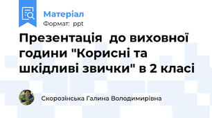 Презентація  до виховної години "Корисні та шкідливі звички" в 2 класі