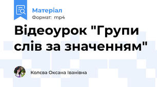 Відеоурок "Групи слів за значенням"