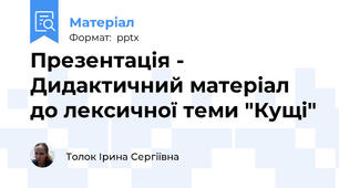 Презентація - Дидактичний матеріал до лексичної теми "Кущі"