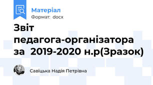 Звіт педагога-організатора за  2019-2020 н.р(Зразок)