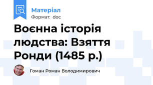 Воєнна історія людства: Взяття Ронди (1485 р.)
