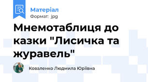 Мнемотаблиця до казки "Лисичка та журавель"