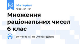 Множення раціональних чисел 6 клас