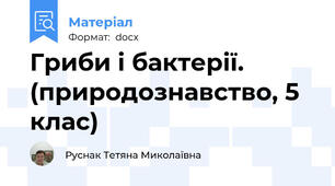 Гриби і бактерії. (природознавство, 5 клас)