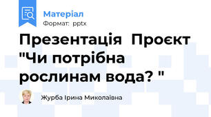 Презентація  Проєкт   "Чи потрібна рослинам вода? "
