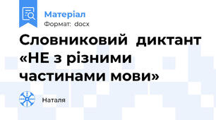 Словниковий  диктант «НЕ з різними частинами мови»