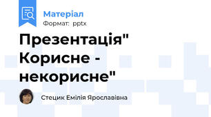 Презентація" Корисне - некорисне"