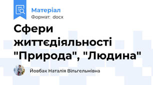 Сфери життєдіяльності "Природа", "Людина"