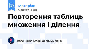 Повторення таблиць множення і ділення