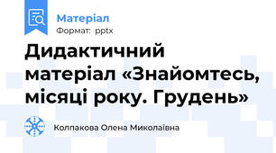 Дидактичний матеріал «Знайомтесь, місяці року. Грудень»