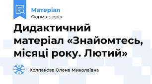 Дидактичний матеріал «Знайомтесь, місяці року. Лютий»