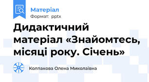 Дидактичний матеріал «Знайомтесь, місяці року. Січень»