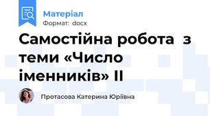 Самостійна робота  з теми «Число іменників» II