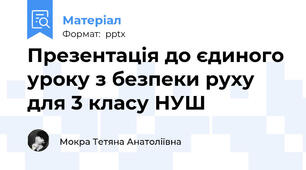 Презентація до єдиного уроку з безпеки руху для 3 класу НУШ