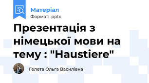Презентація з німецької мови на тему : "Haustiere"