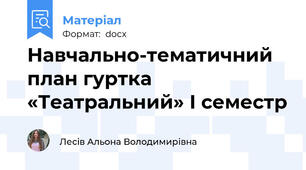 Навчально-тематичний план гуртка «Театральний» І семестр