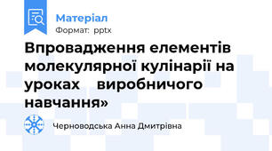 Впровадження елементів     молекулярної кулінарії на уроках    виробничого навчання»