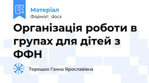 Організація роботи в групах для дітей з ФФН