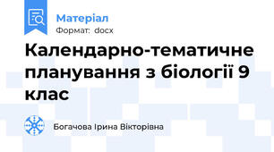 Календарно-тематичне планування з біології 9 клас