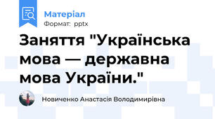 Заняття "Українська мова — державна мова України."