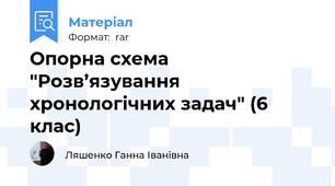 Опорна схема "Розв’язування хронологічних задач" (6 клас)