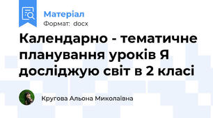 Календарно - тематичне планування уроків Я досліджую світ в 2 класі