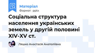 Соціальна структура населення українських земель у другій половині XIV-XV ст.