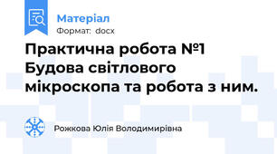 Практична робота №1 Будова світлового мікроскопа та робота з ним.