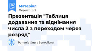 Презентація "Таблиця додавання та віднімання числа 2 з переходом через розряд"