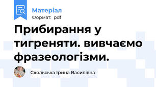 Прибирання у тигреняти. вивчаємо фразеологізми.