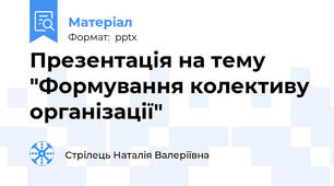 Презентація на тему "Формування колективу організації"